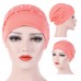 's Solid Color Beads Decor  Muslim Hijab Turban Head Wrap Hat Cap Striking  eb-57822959